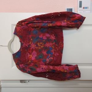 Farm Rio Red Wild Life Blouse